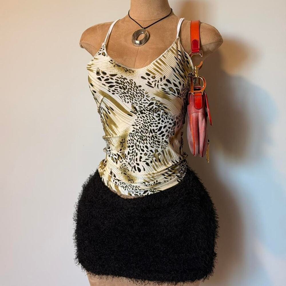 Y2k leopard print cami top